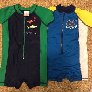 One piece rash guard swimsuits for baby boy